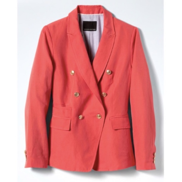 Banana Republic Jackets & Blazers - NWOT Banana Republic Coral Linen Blazer